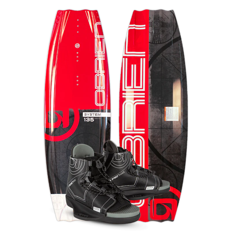 OBrien System Combo - Wakeboard Wake - 135cm and Clutch Bindings Size 8 - 11