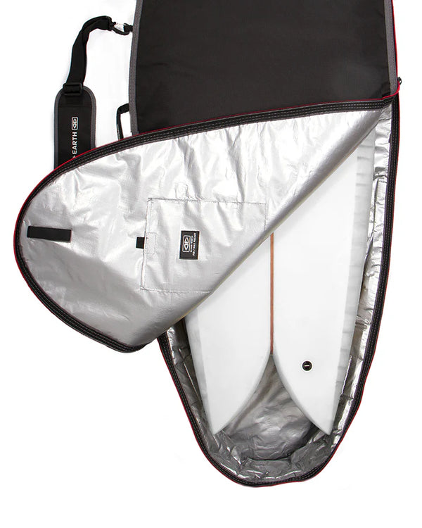 O&E Surfboard Compact Day Fish Cover - Black/Red